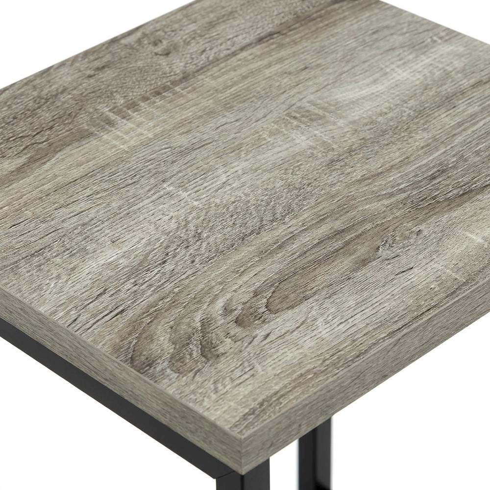 French Oak Metal Frame End Table for Living Room or Bedroom. Picture 6