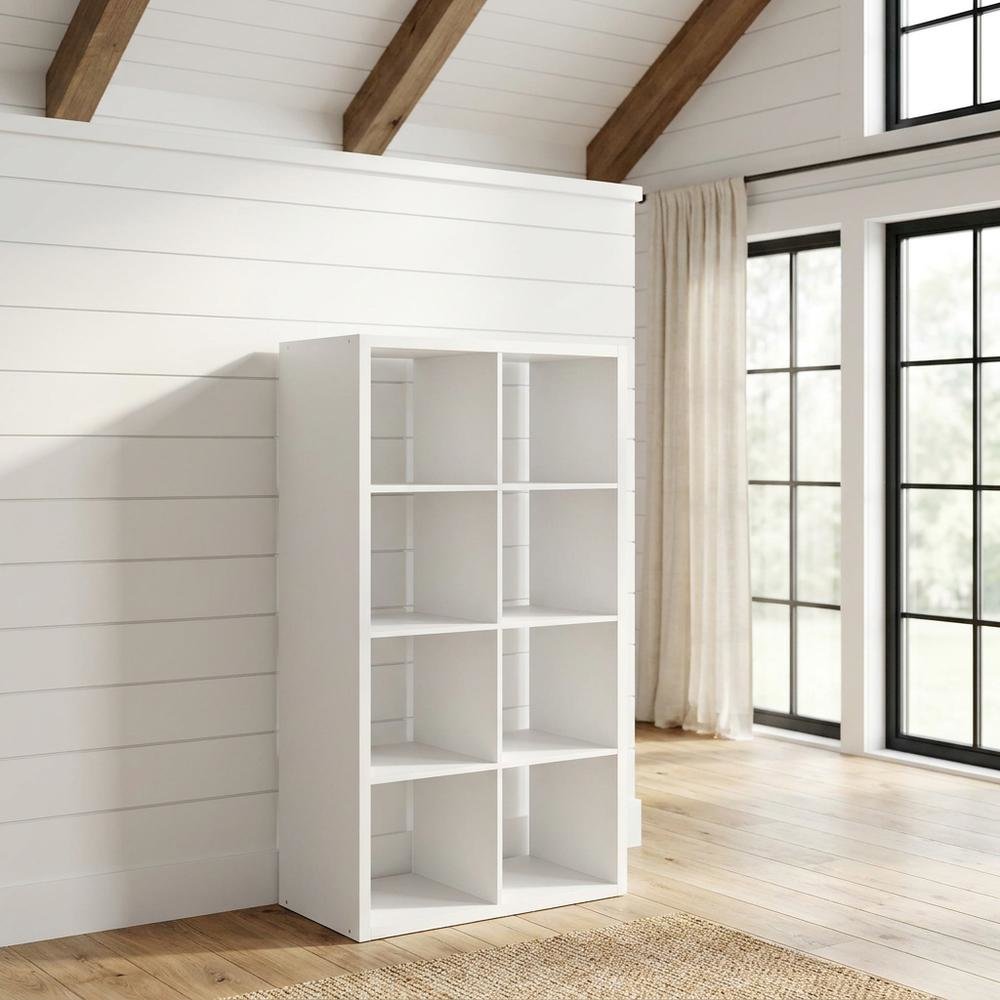 White Wood Open Back Extra Tall Closet Storage Organizer Shelf. Picture 2