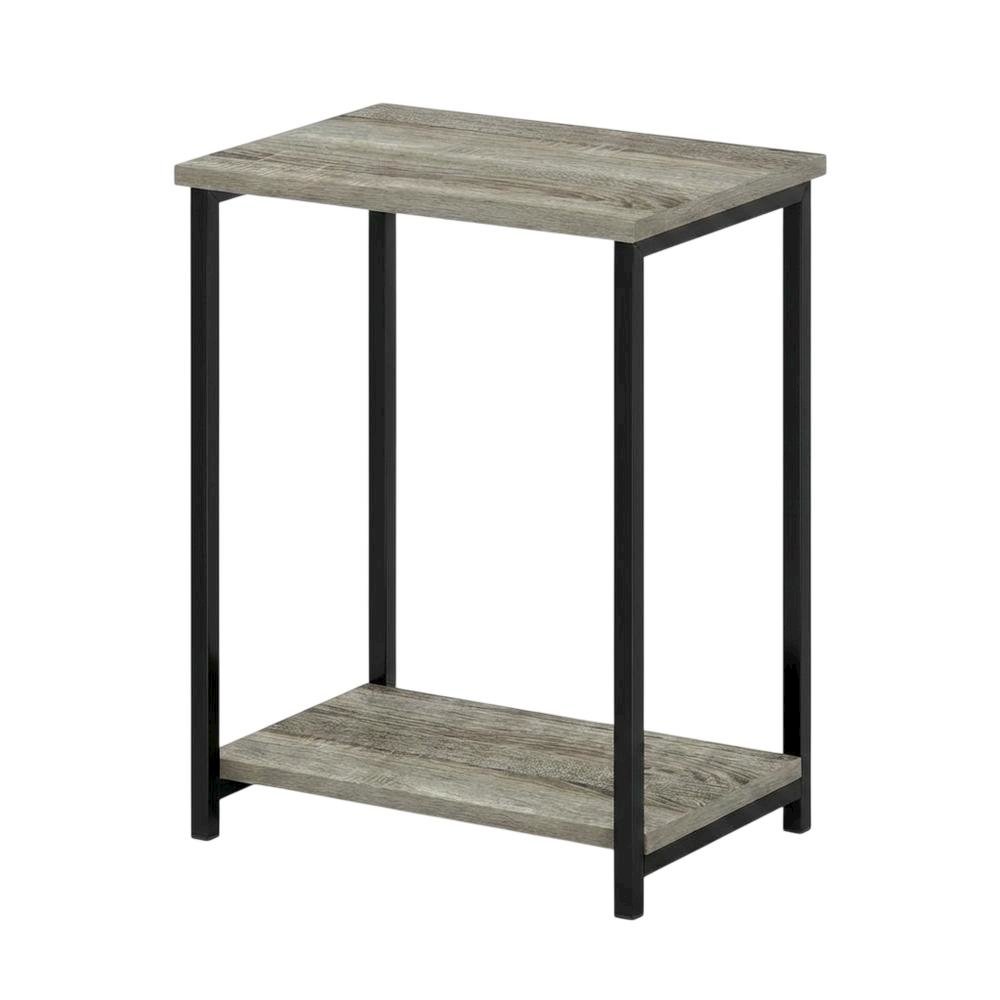 French Oak Metal Frame End Table for Living Room or Bedroom. Picture 1