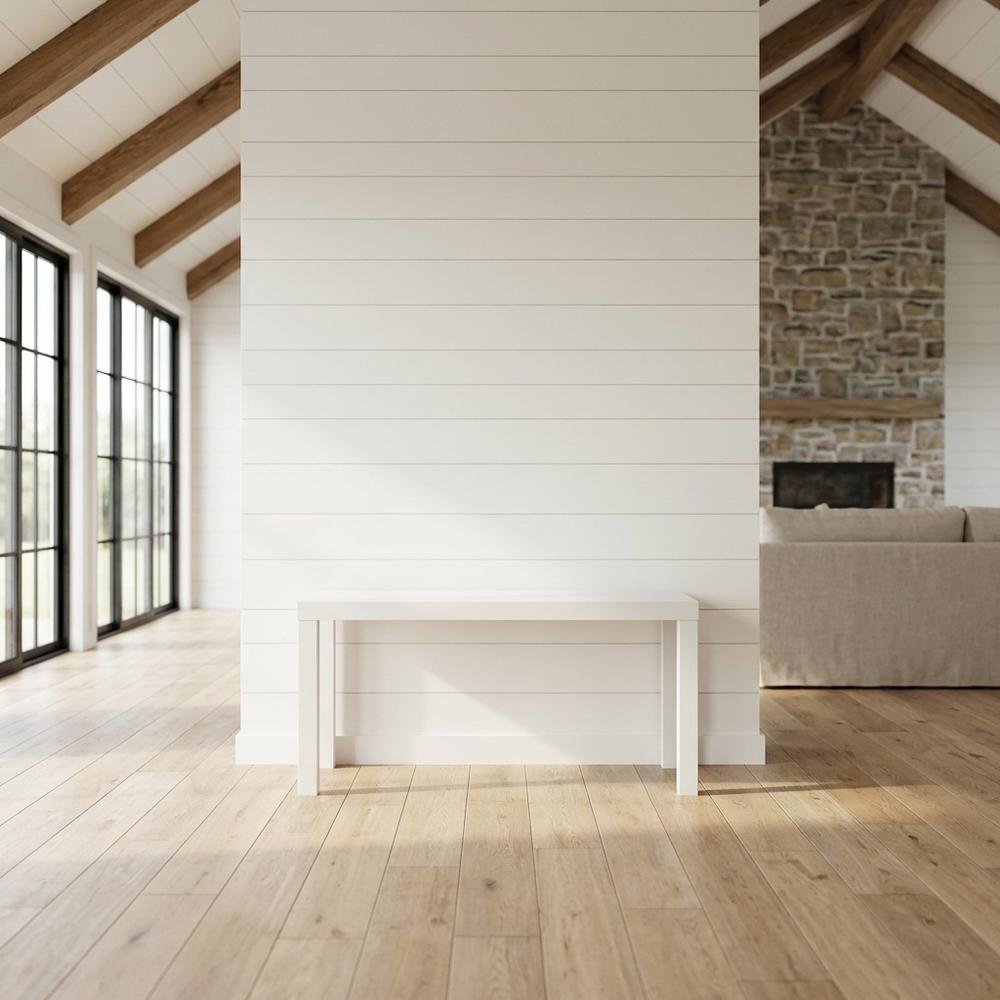 White modern TV stand with sleek design and ample storage space. Picture 2