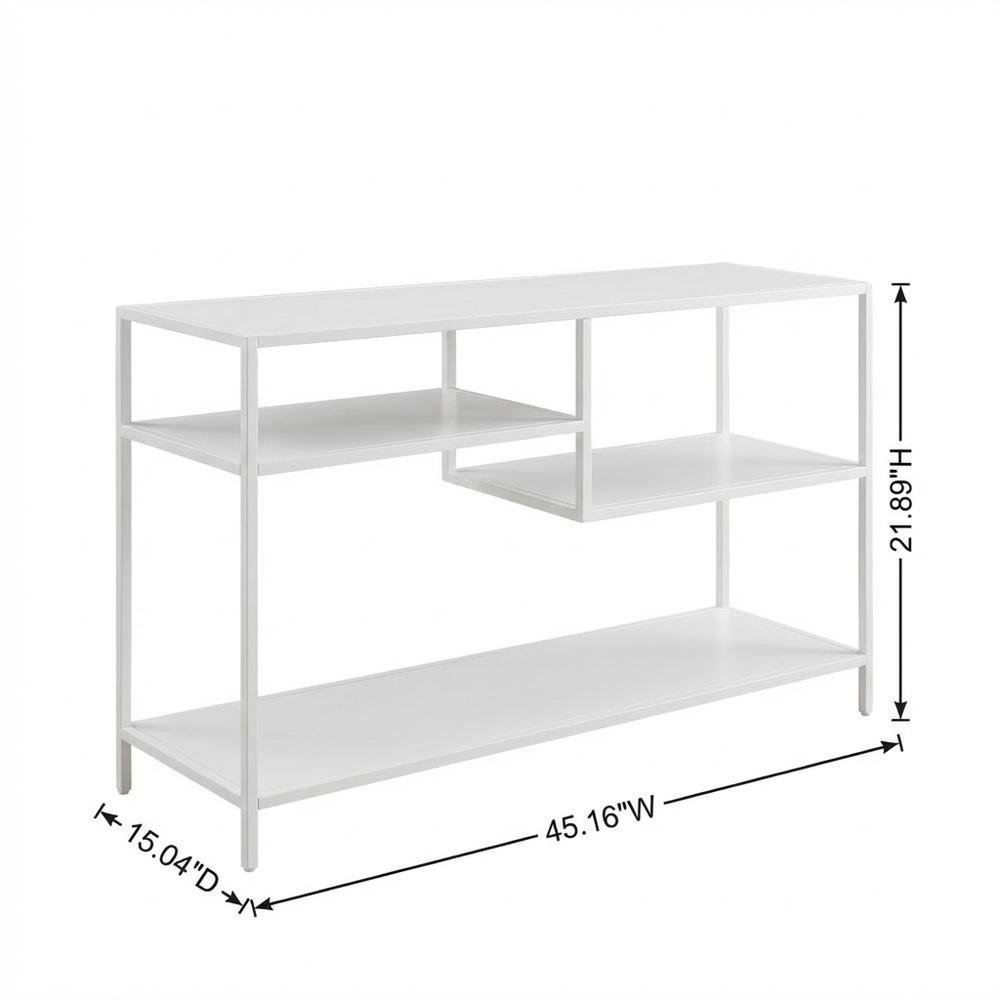 Modern White TV Stand for TVs up to 50 Inch with Solid Wood and Walnut Veneers. Picture 7