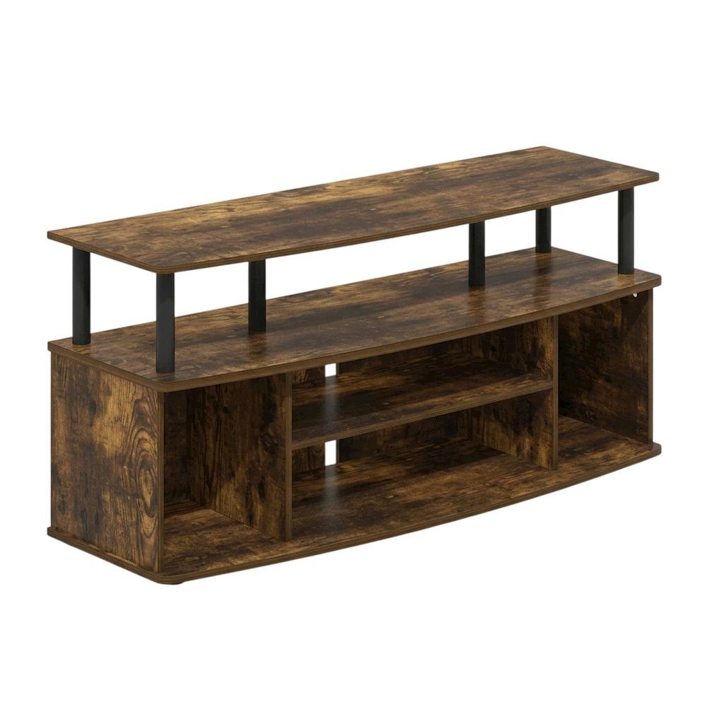 Large entertainment center for up to 55-inch TV in Amber Pine and Black finish. Picture 1