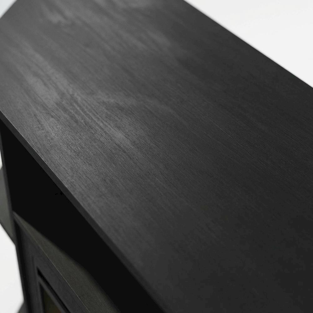 Dark Americano No Heat Fireplace TV Stand for 55-Inch TVs with Open Storage. Picture 6