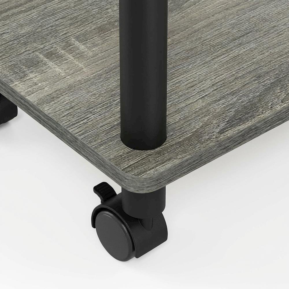 French Oak Grey, U-Shape Sofa Side Table, Rolling Casters. Picture 5