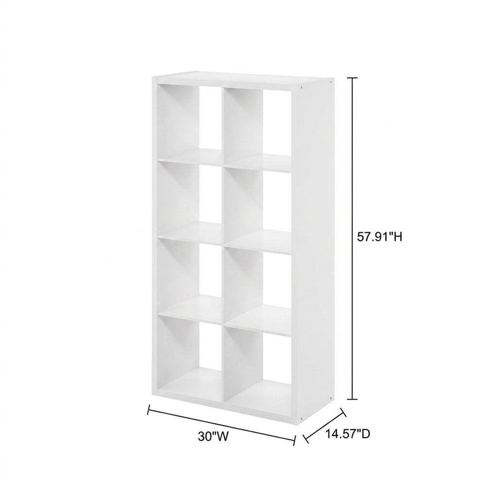White 8-Cube Open Storage Organizer, Modular Shelving Unit. Picture 7