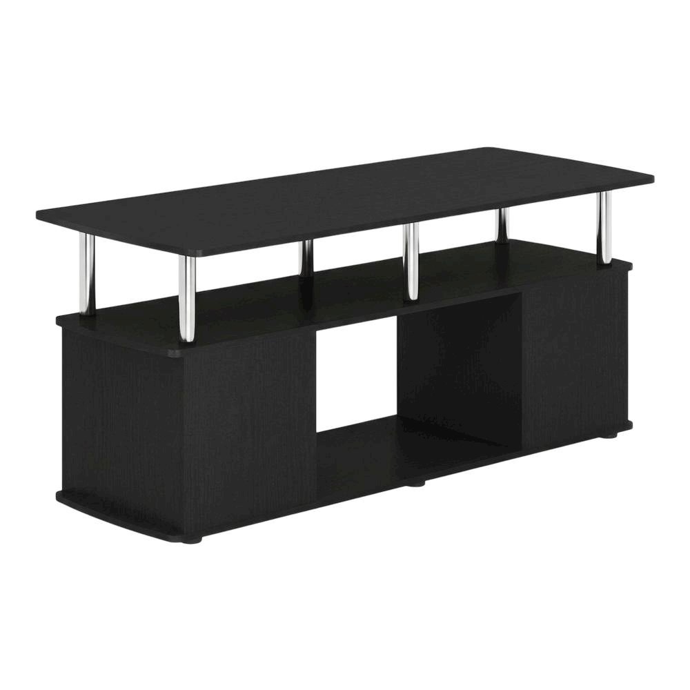 Dark Americano TV Stand for TVs up to 50 Inches with Open Shelves, Storage. Picture 1