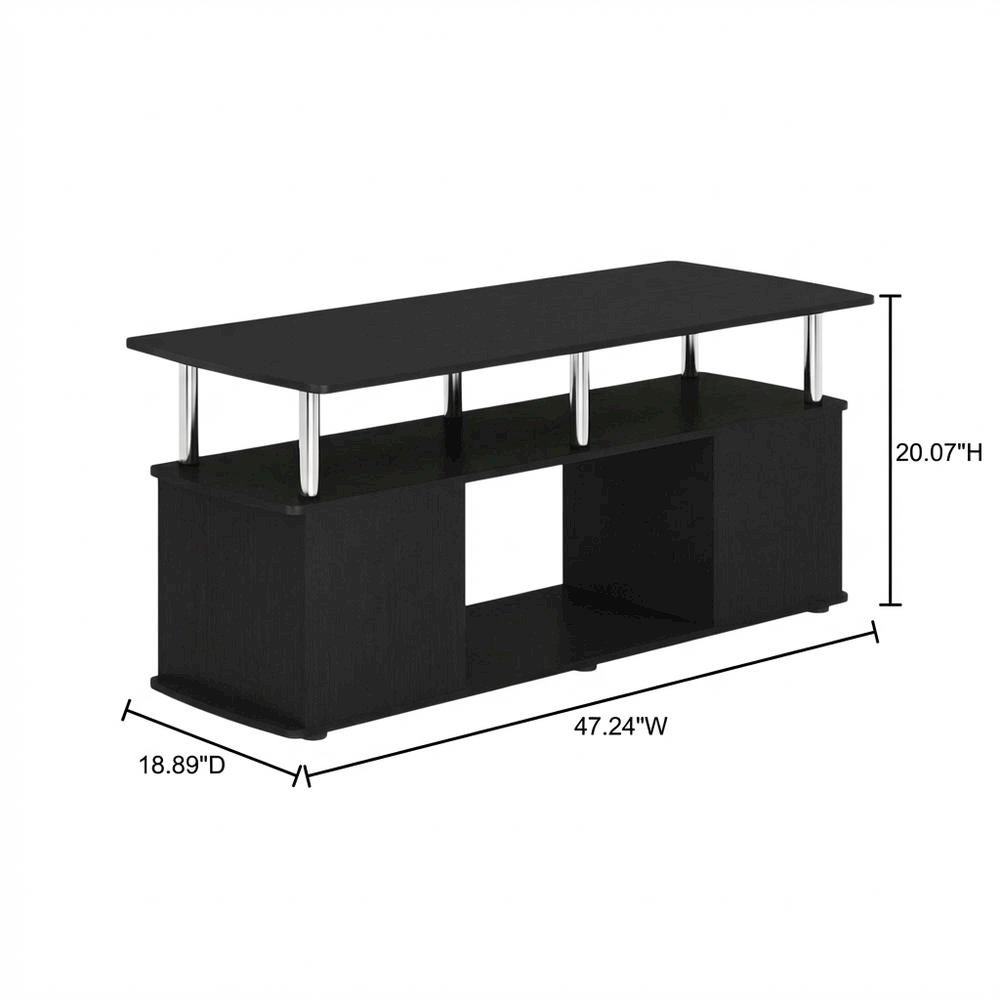 Dark Americano TV Stand for TVs up to 50 Inches with Open Shelves, Storage. Picture 7