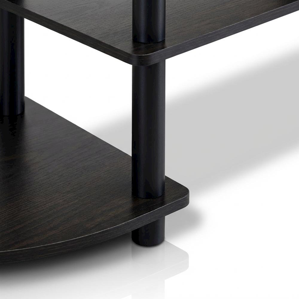 Wide TV Entertainment Center in Espresso/Black, Durable Composite Wood. Picture 5