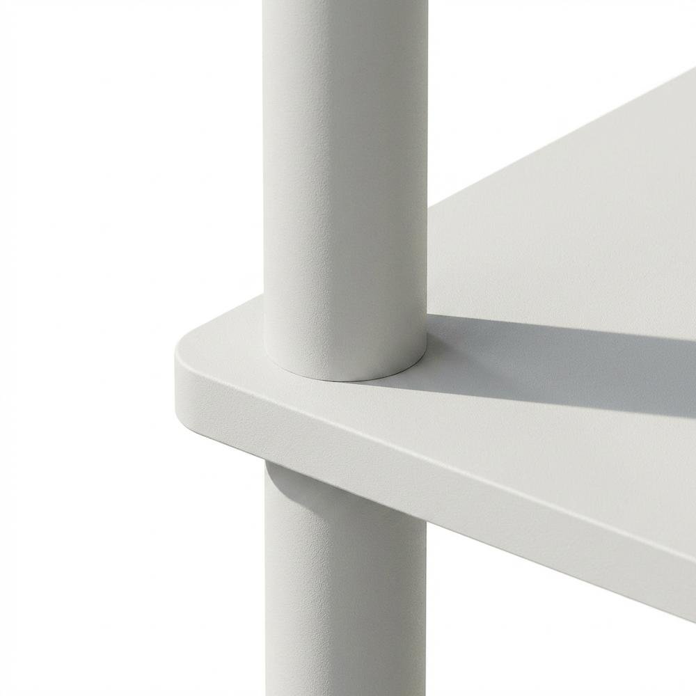 White 3-Tier End Table with Multi-level Storage and Modern Design. Picture 5