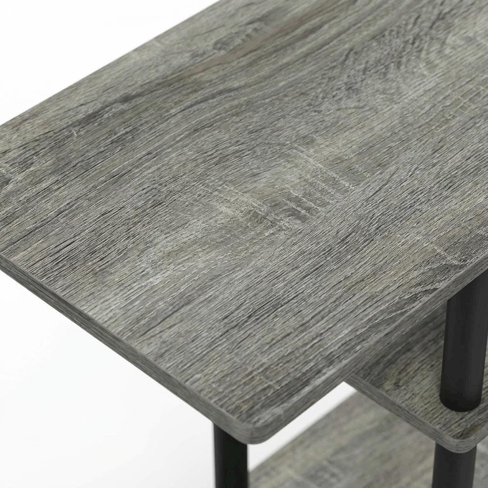French Oak Grey, U-Shape Sofa Side Table, Rolling Casters. Picture 6
