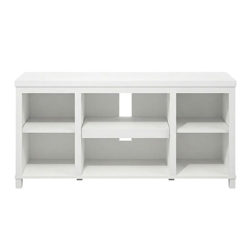 Wooden 3-Tier Entertainment Center for TV up to 55 Inch, USB Ports, Power Outlet. Picture 4