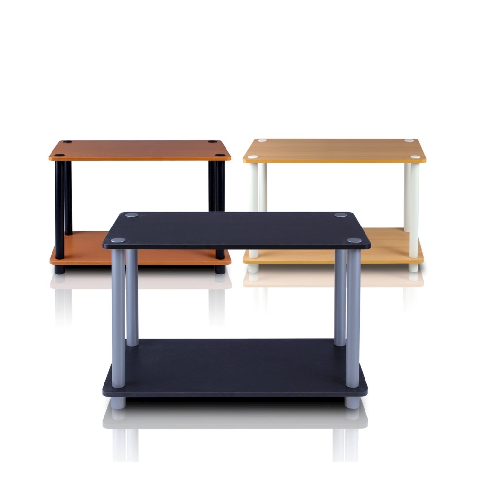 Turn-N-Tube 2-Tier Shelves/End Tables Set, Beech/White, 2 Pcs Set. Picture 3