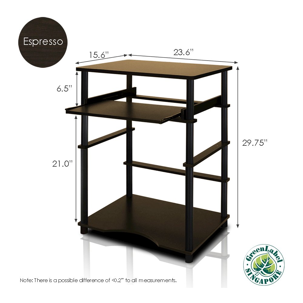 Home Laptop Notebook Computer Desk, Espresso/Black. Picture 4