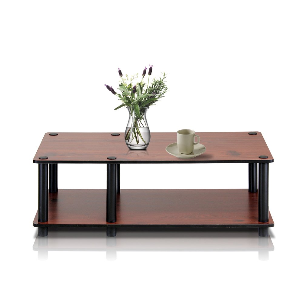Just No Tools Mid TV Stand, Dark Cherry w/Black Tube. Picture 2