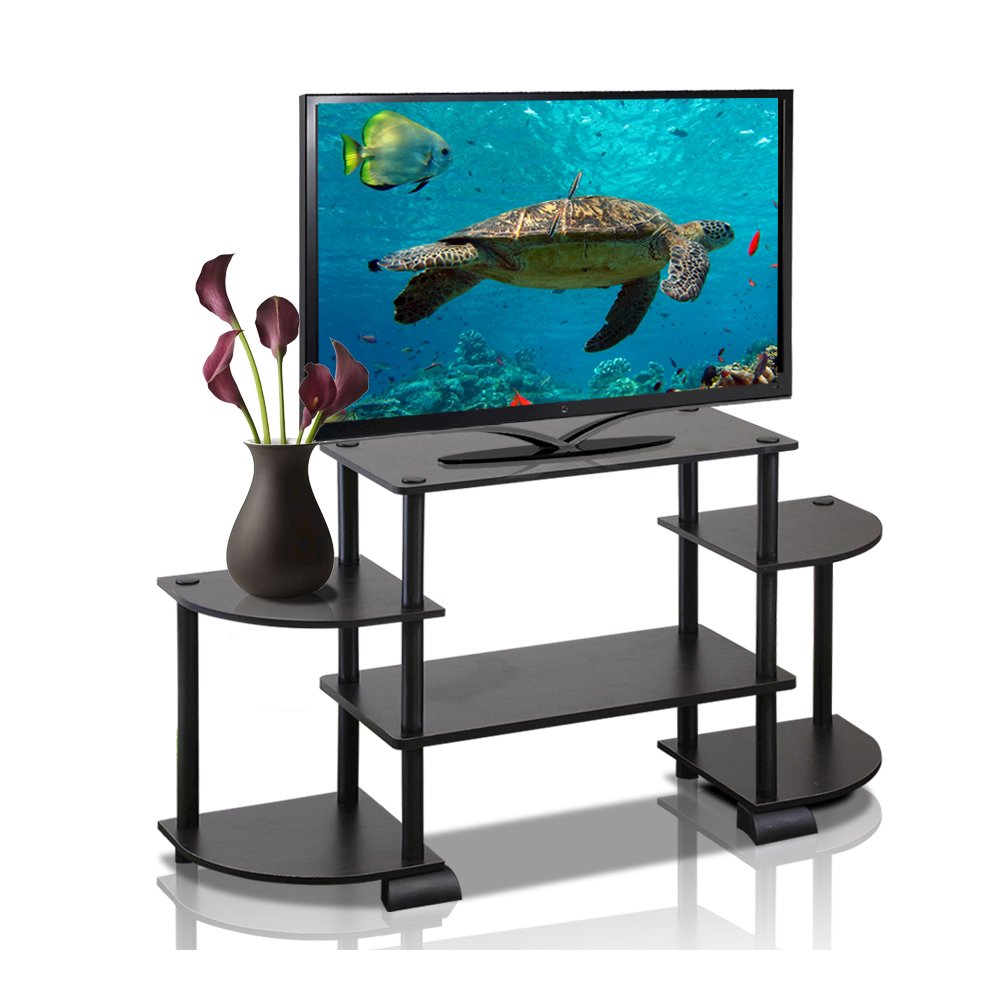 Turn-N-Tube Roundedecorner TV Entertainment Center, Espresso/Black. Picture 3