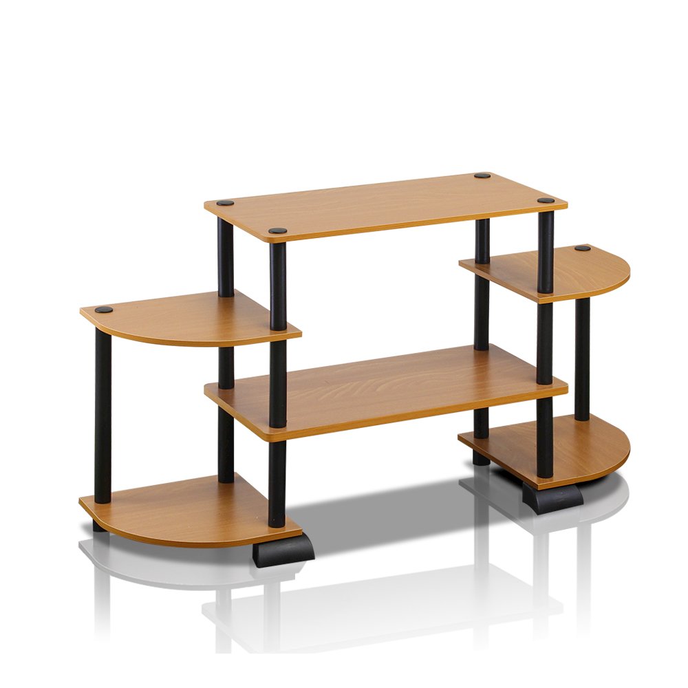 Turn-N-Tube Roundedecorner TV Entertainment Center, Light Cherry/Black. Picture 1