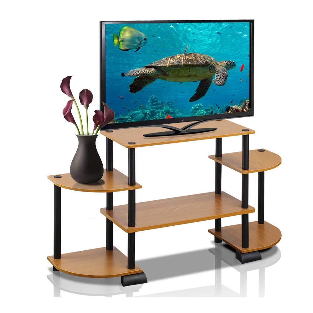 Turn-N-Tube Roundedecorner TV Entertainment Center, Light Cherry/Black. Picture 3
