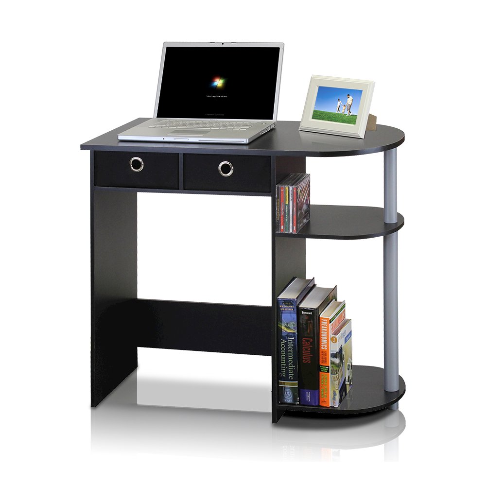 Go Green Home Laptop Notebook Computer Desk/Table, Black/Grey/Black. Picture 1
