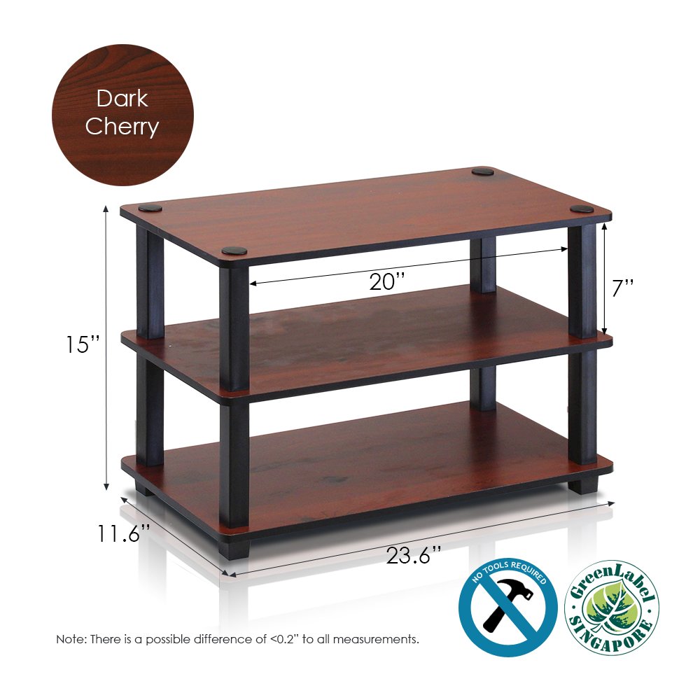 Turn-S-Tube 3-Tier Shoe Rack, Dark Cherry/Black. Picture 2