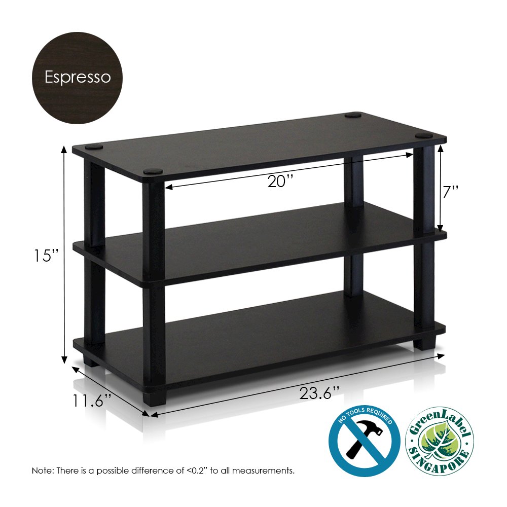 Turn-S-Tube 3-Tier Shoe Rack, Espresso/Black. Picture 2
