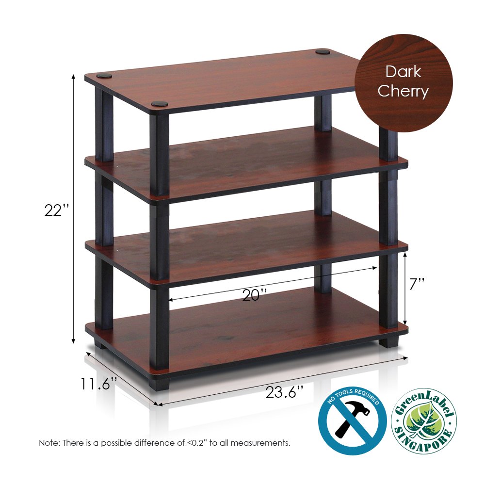 Turn-S-Tube 4-Tier Shoe Rack, Dark Cherry/Black. Picture 2