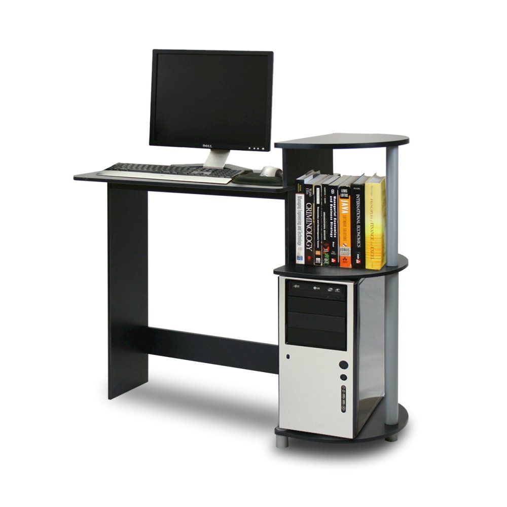 Compact Computer Desk, Black/Grey. Picture 1