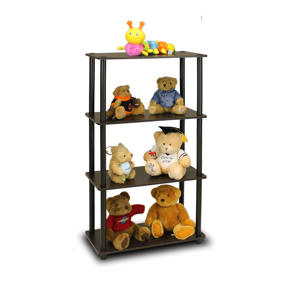 Turn-N-Tube 4-Tier Multipurpose Shelf Display Rack, Espresso/Black. Picture 4