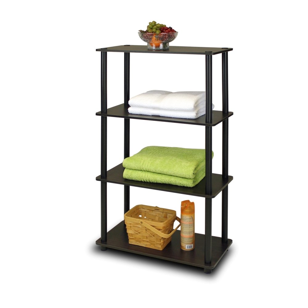 Turn-N-Tube 4-Tier Multipurpose Shelf Display Rack, Espresso/Black. Picture 5