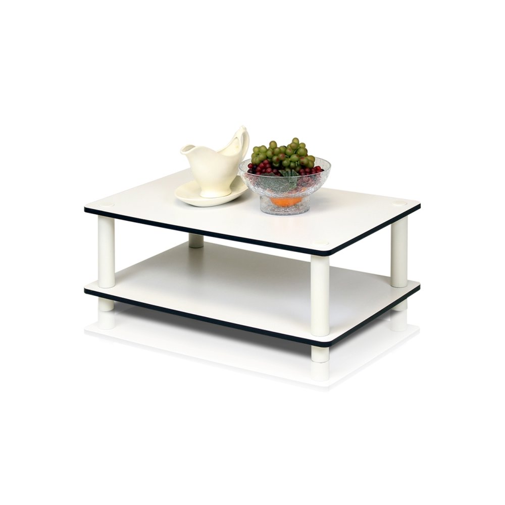 Just 2-Tier No Tools Coffee Table, White. Picture 3