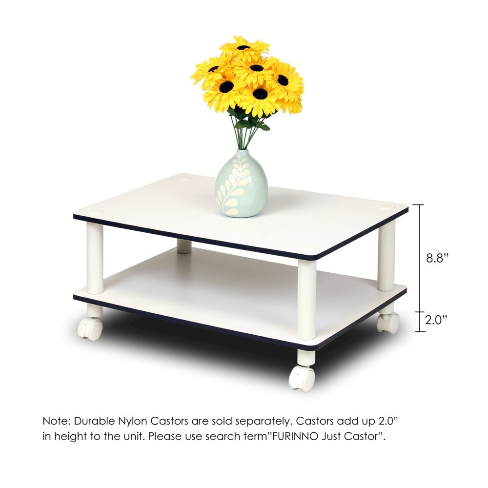 Just 2-Tier No Tools Coffee Table, White. Picture 5