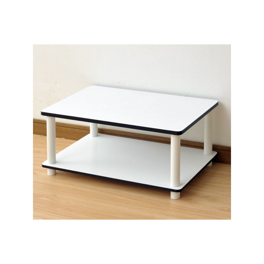 Just 2-Tier No Tools Coffee Table, White. Picture 6