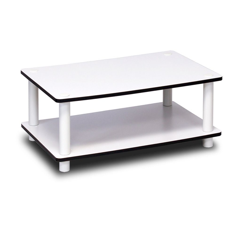 Just 2-Tier No Tools Coffee Table, White. Picture 2