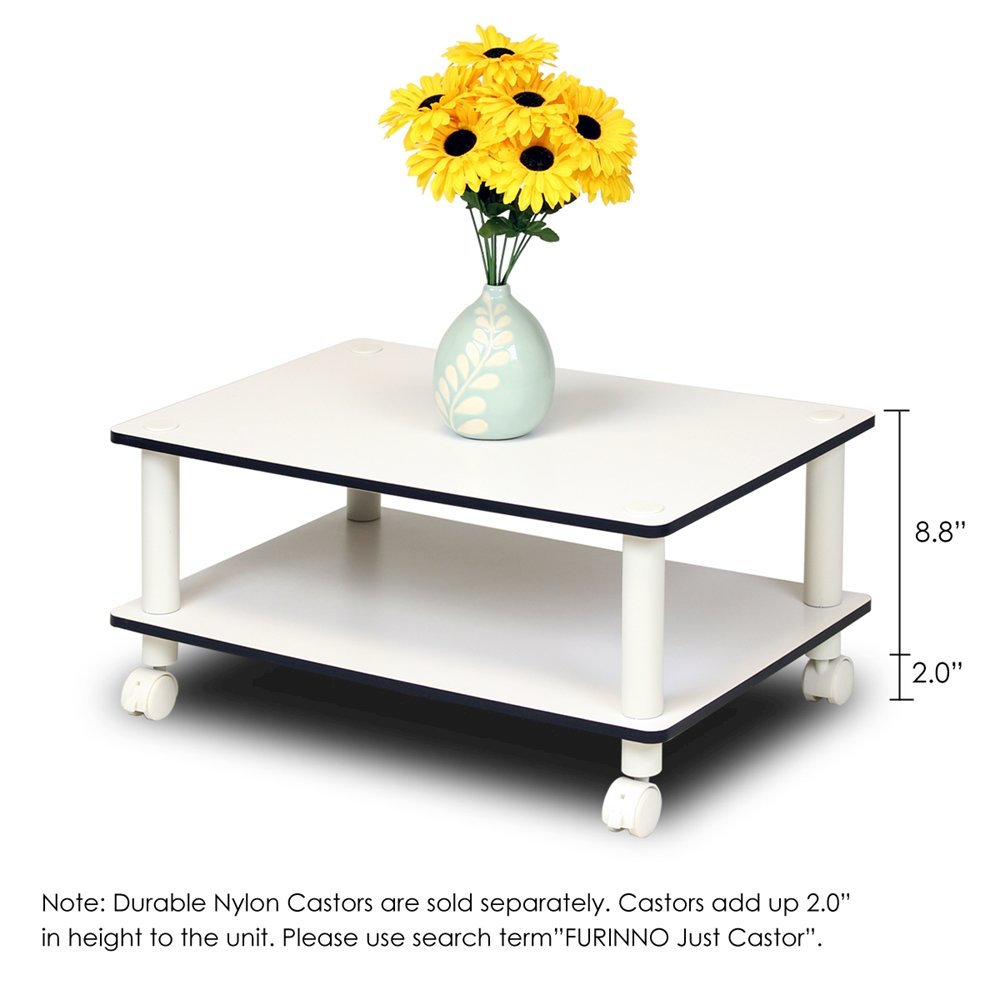 Just 2-Tier No Tools Coffee Table, White. Picture 7