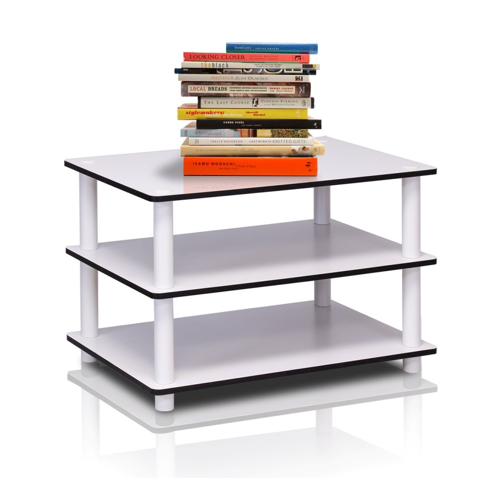 Just 3-Tier No Tools Coffee Table, White. Picture 3
