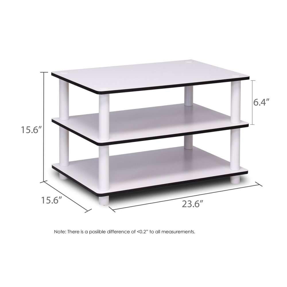 Just 3-Tier No Tools Coffee Table, White. Picture 4