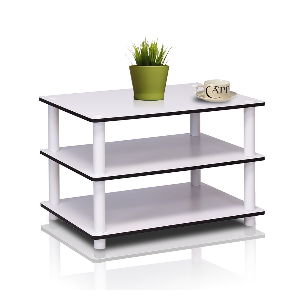 Just 3-Tier No Tools Coffee Table, White. Picture 5