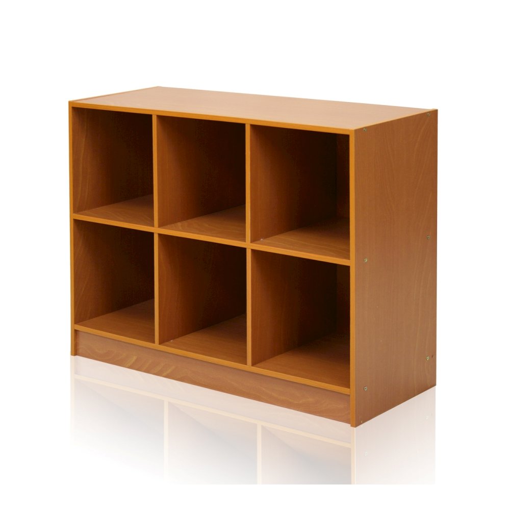 Basic 3x2 Bookcase Storage w/Bins, Light Cherry/Ivory. Picture 3