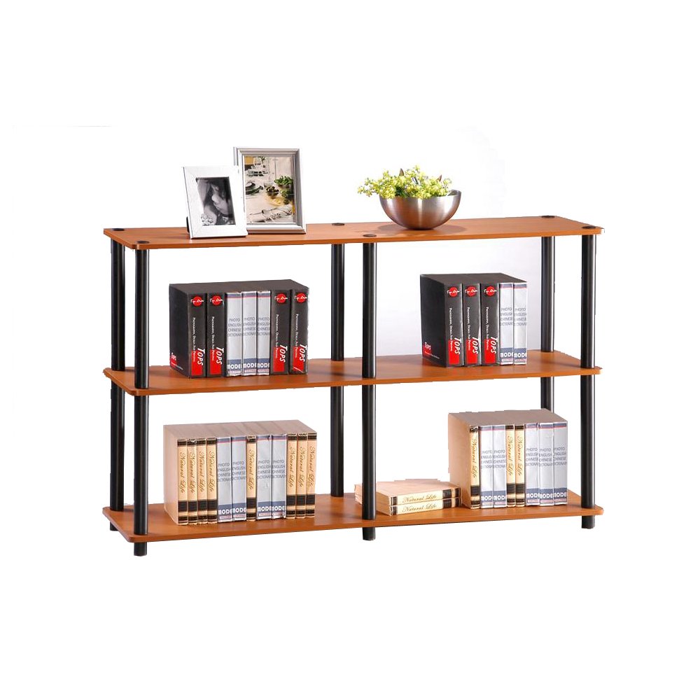 Turn-N-Tube 3-Tier Double Size Storage Display Rack, Light Cherry/Black. Picture 1