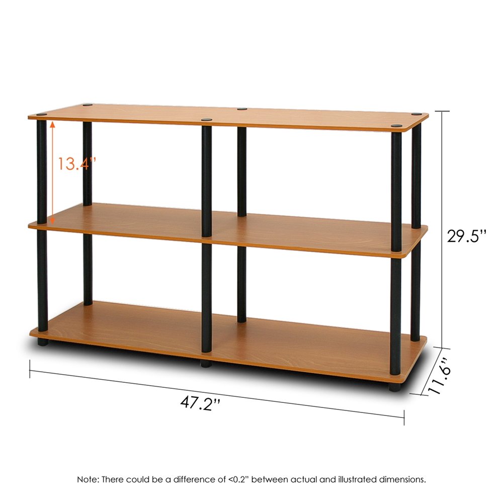 Turn-N-Tube 3-Tier Double Size Storage Display Rack, Light Cherry/Black. Picture 2