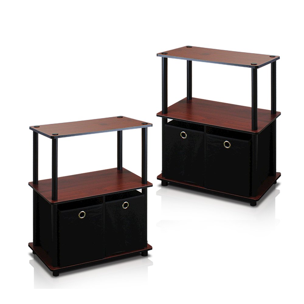 Go Green 3-Tier 2-Bins Multipurpose Storage Shelf, Set of Two. Picture 1