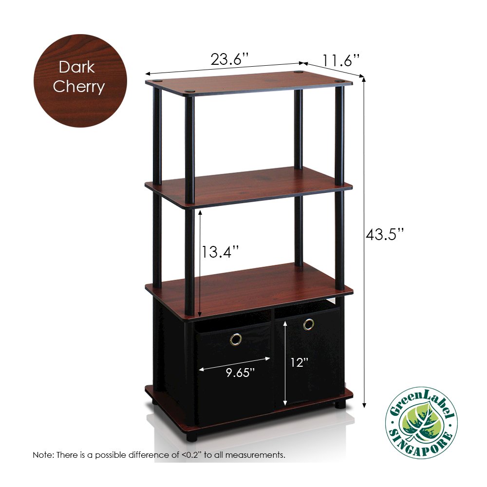 Go Green 4-Tier Multipurpose Storage Rack Shelving Unit w/Bins, Set of 2. Picture 2