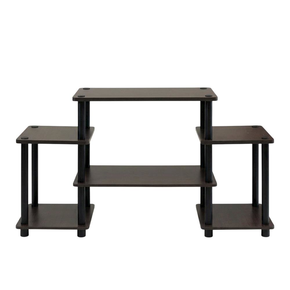 Dark Brown/Black No Tools Entertainment Center with Modern Design. Picture 4