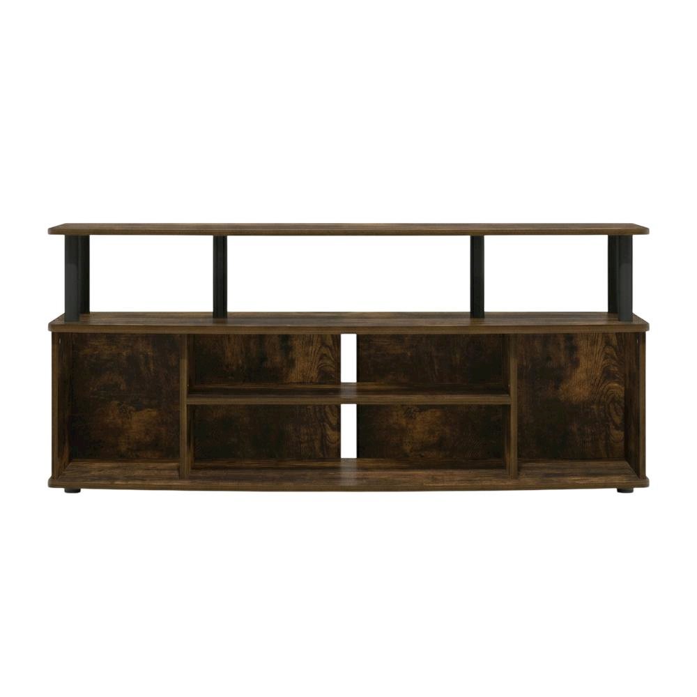 Large entertainment center for up to 55-inch TV in Amber Pine and Black finish. Picture 4