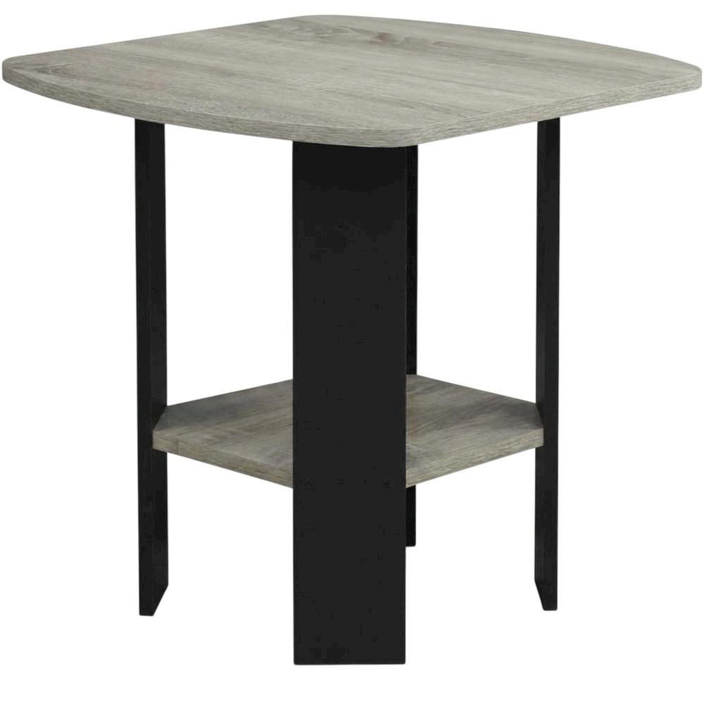 Grey Oak and Black Finish Side End Table for Living Room. Picture 1