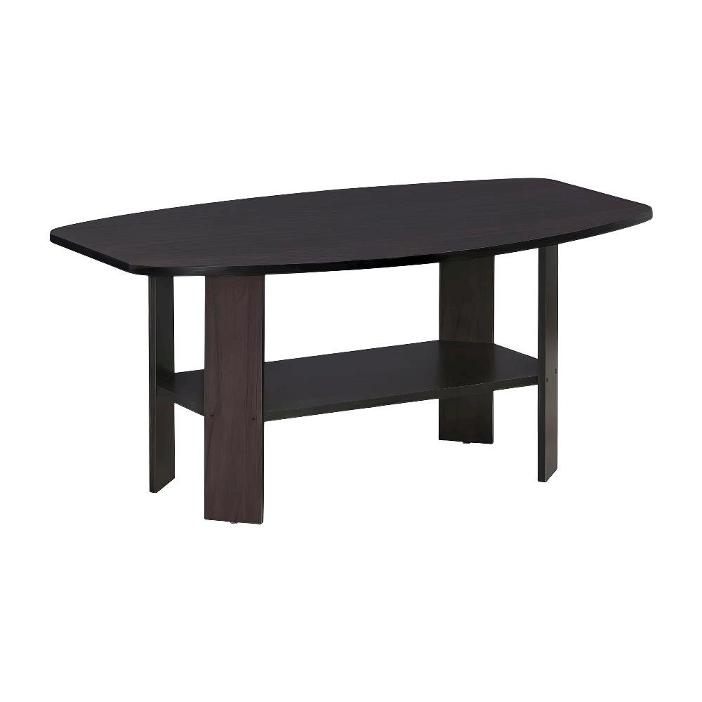 Dark Walnut Coffee Table with Simple Design and Sturdy Construction. Picture 1