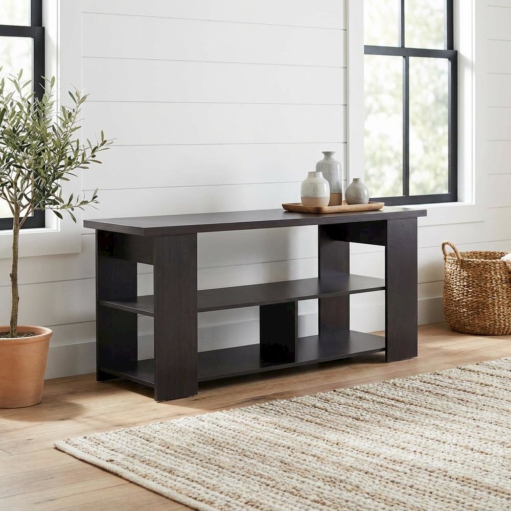 Espresso TV Stand for Up to 50-Inch with Composite Wood Finish. Picture 2