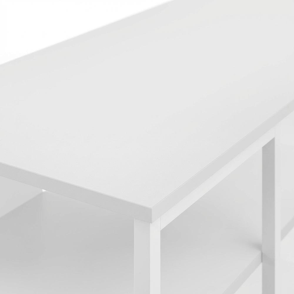 White Modern TV stand, up to 65-inch flat screens, metal, wood construction. Picture 5
