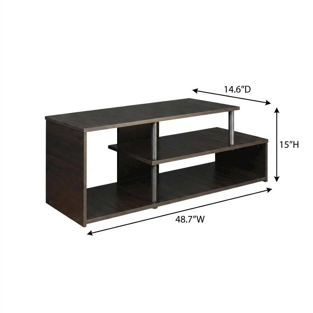 Espresso Low Rise TV Stand with Composite Wood Construction and Modern Design. Picture 7