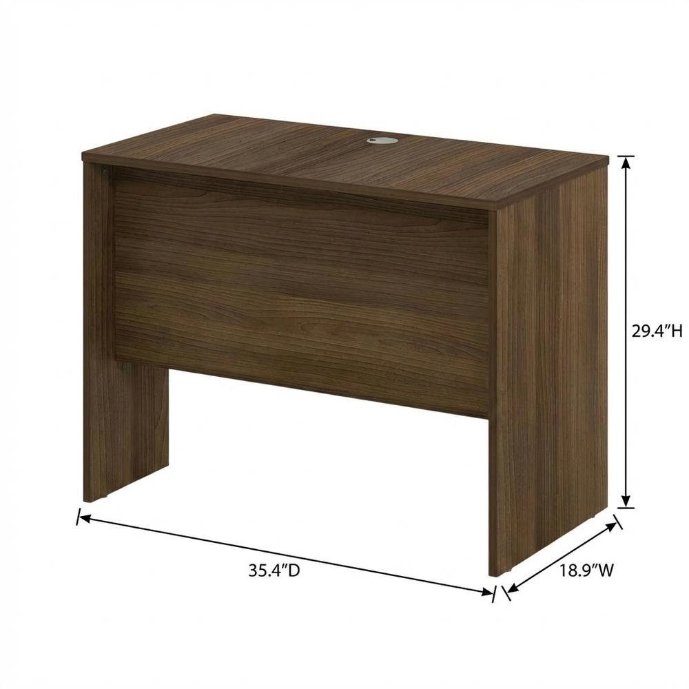 Modern Walnut 35-Inch Rectangular Desk Return For Executive Office Space. Picture 7
