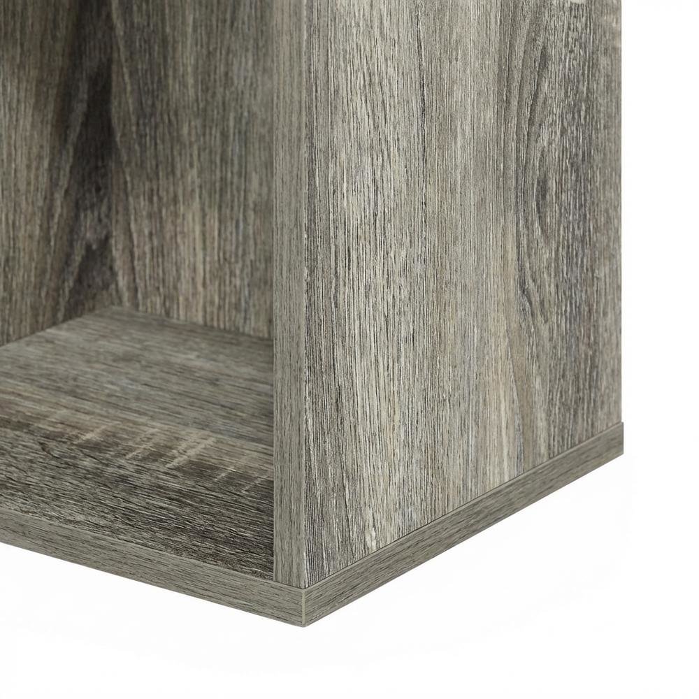 Reversible 7-Cube Storage Shelf In French Oak Finish With Open Design. Picture 6